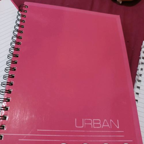 Notebooks used with hard cover, 2 pieces, pink