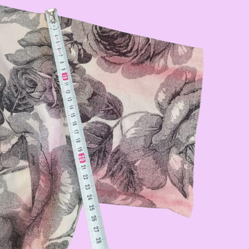 Vintage short-sleeve shirt like new with floral watercolor design