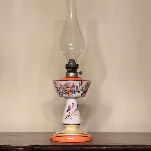 Opaline lamp old hand-painted used