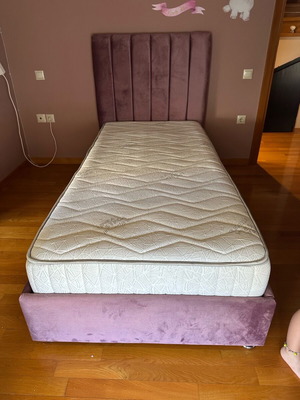 Single bed new with mattress 90x200 water-repellent fabric