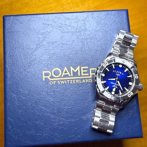 Roamer Deep Sea 200 watch with silver stainless steel bracelet like new