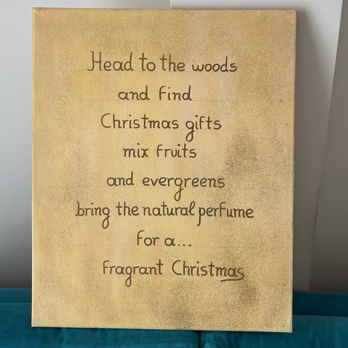Handmade painting with Christmas theme in excellent condition