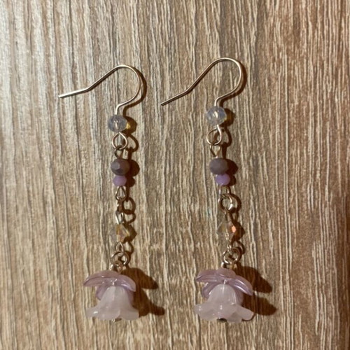 Handmade earrings made to order in purple shades