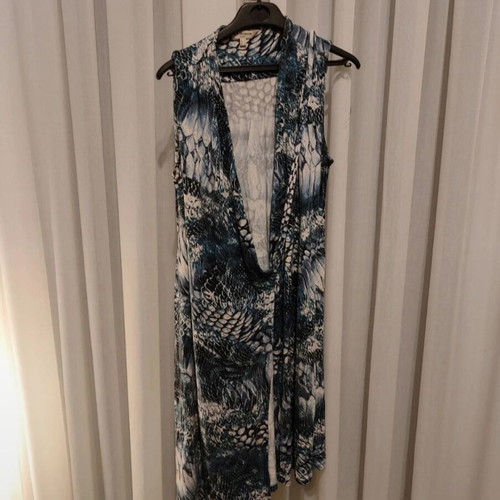 L.K. Bennett long caftan like new, blue and turquoise, size M