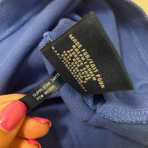 Ralph Lauren polo shirts used, blue and fuchsia, size S