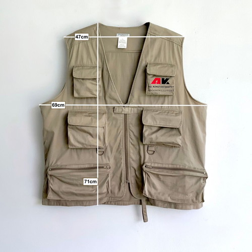 Vintage Utility Vest "Αφοί Κωνσταντακάτου" XL like new, beige