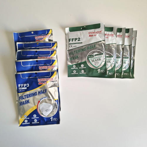 Barbeador face masks pack of 10, new, FFP2 & FFP3