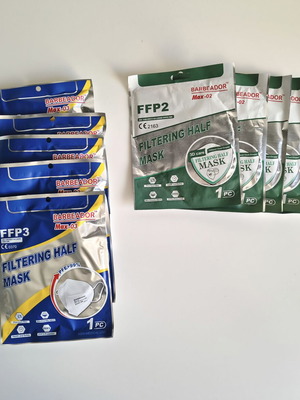 Barbeador face masks pack of 10, new, FFP2 & FFP3