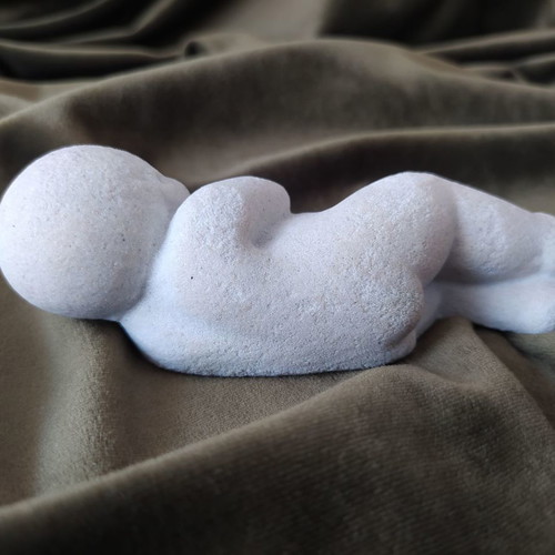 Limestone sleeping newborn baby figurine like new