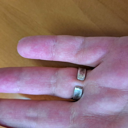 Silver handmade ring with adjustable size used