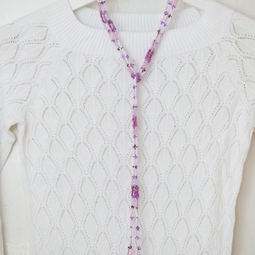 Delica Beaded Necklace made to order, purple