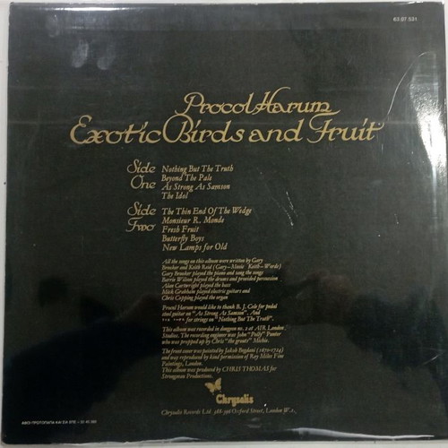 Procol Harum Exotic Birds and Fruit vinyl 1974