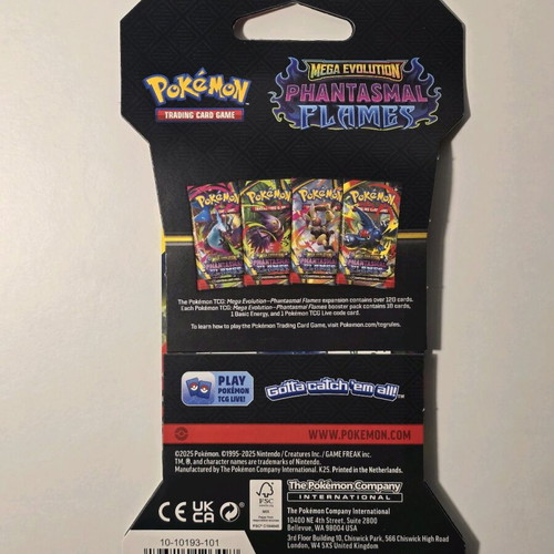 Pokémon TCG Mega Evolution Phantasmal Flames Blister Booster Pack new