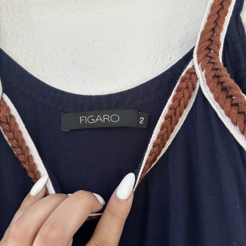 Figaro long dress like new, size M, blue and brown