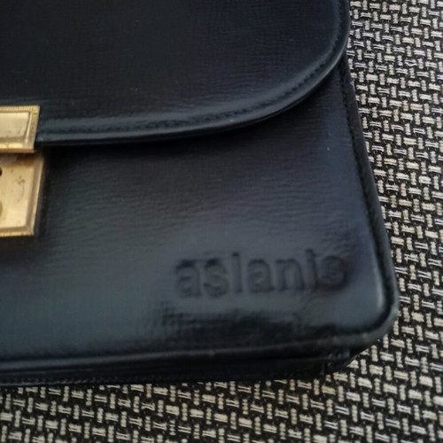 Aslanis men's bag used, leather black with minor wear