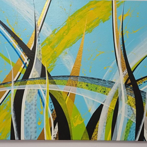 Painting acrylic on canvas like new 40x60 cm signed V.Karela