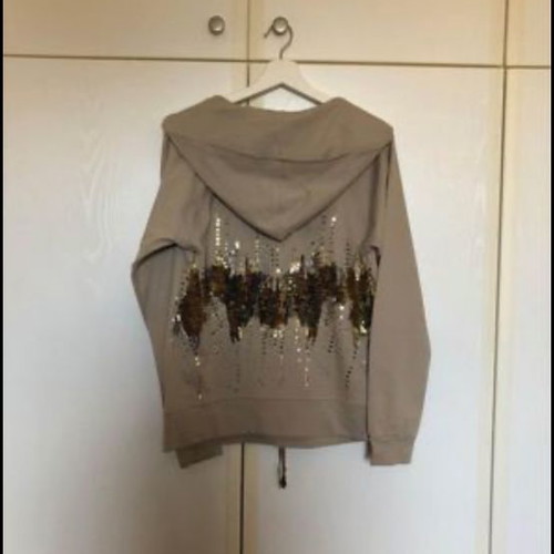 My Moo women's sweatshirt like new, beige with sequin embroidery