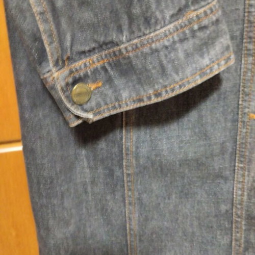 Long denim trench coat used, faded style, size M