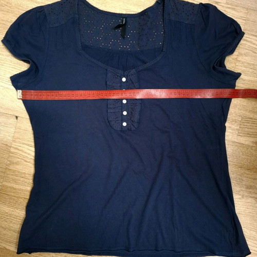 Marks & Spencer cotton short-sleeve top like new, blue, size UK 16