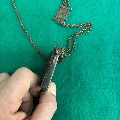 Saint George silver amulet used with chain and missing lid