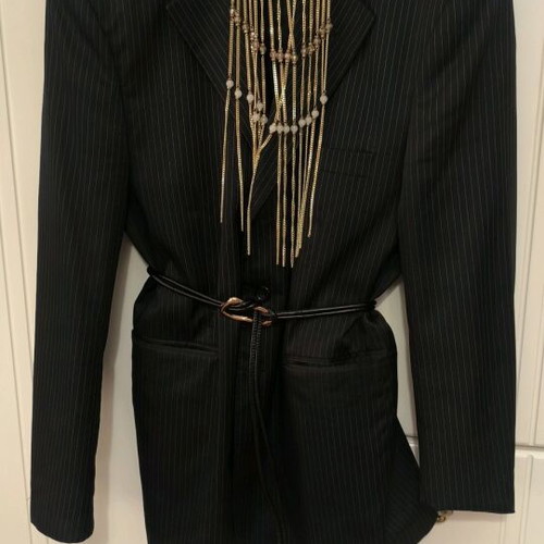 Giorgio Armani Collezioni black pinstripe blazer like new unisex XXL