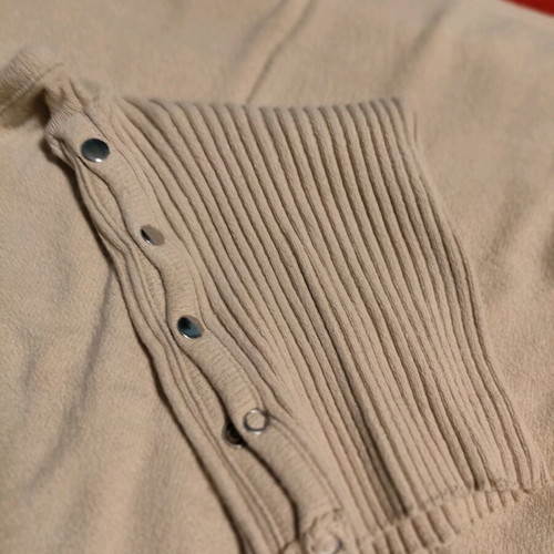 Bershka knitted turtleneck midi dress used, beige, size M
