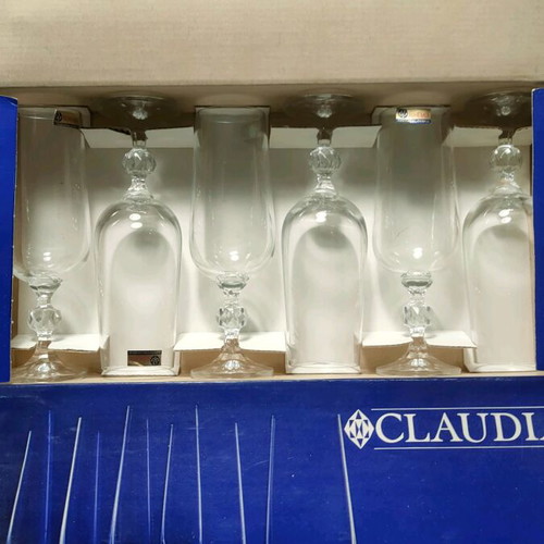 Bohemian Crystal Glasses Claudia for Moscato d'Asti, new, 12 pieces