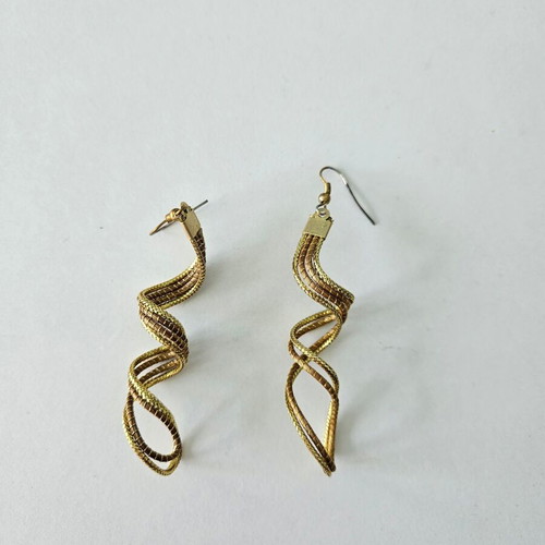 Golden grass earrings like new, handmade boho style