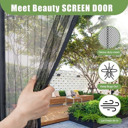 Meet Beauty magnetic door screen 130 x 210 cm, black