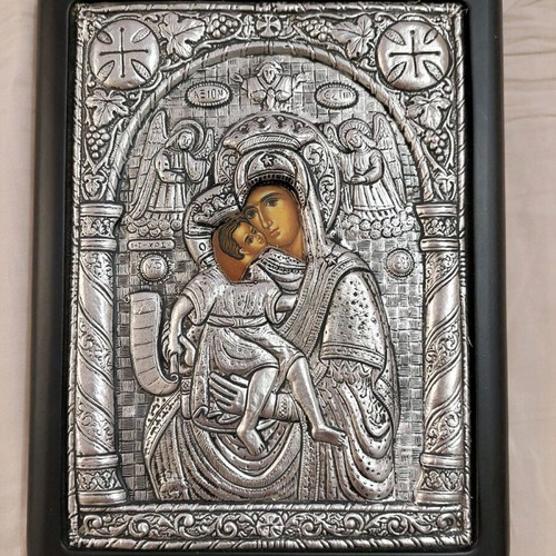 Handmade icon 23.5×18 with wooden frame like new