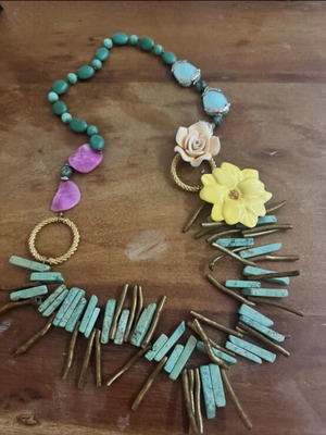 Long necklace Katerina Psoma with semi-precious stones like new