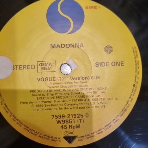 Madonna Vogue 12 Remix vinyl used