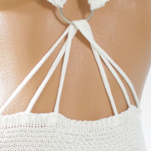 White Miami style beach dress new with fringes