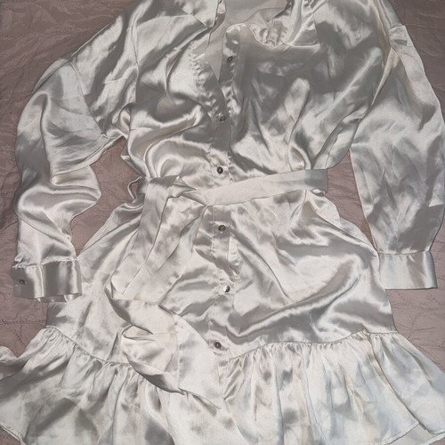 Zara silk dress like new, white, size S