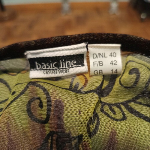 Romantic boho transparent blouse like new, brown and green