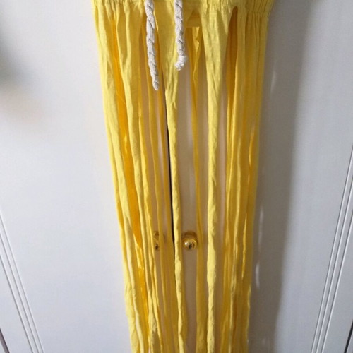 Top with fringes like new, yellow, with earrings gift