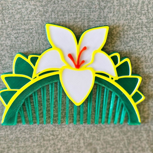 Mulan Comb new, 3D printed green plastic