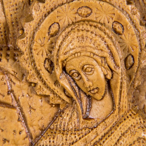 Panagia Gerontsissa icon made of wax, mastic and incense new