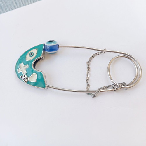 Silver 925 Handmade Brooch with Enamel like new