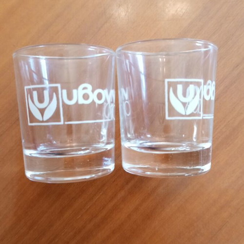 Yvonni Stores collectible shot glasses set of 2, vintage