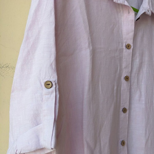 Celestino women's shirt like new, 100% linen, pink and purple, XL