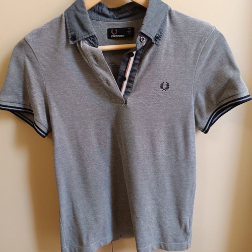 Fred Perry Grey Piqué Polo Shirt Size Small Like New