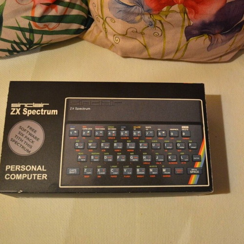 Sinclair ZX Spectrum 48K console used with accessories and manuals