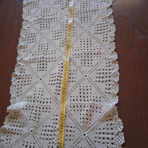 Rectangular table linen handmade, used, beige color