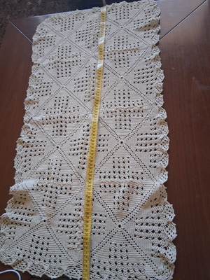 Rectangular table linen handmade, used, beige color