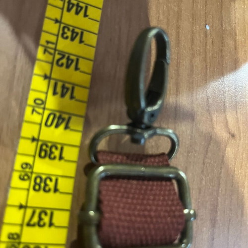Bag strap new, brown with silver metal details and technoleather