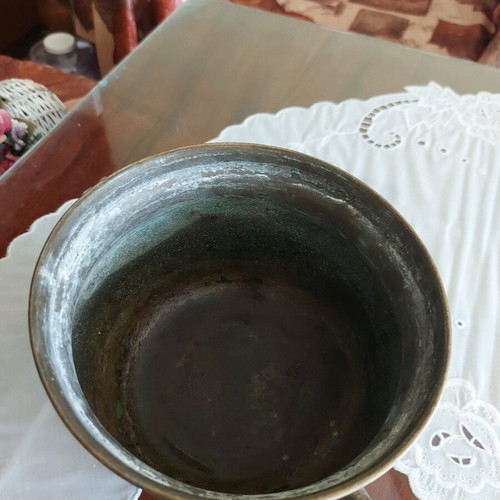 French copper cachepot used, vintage decorative piece