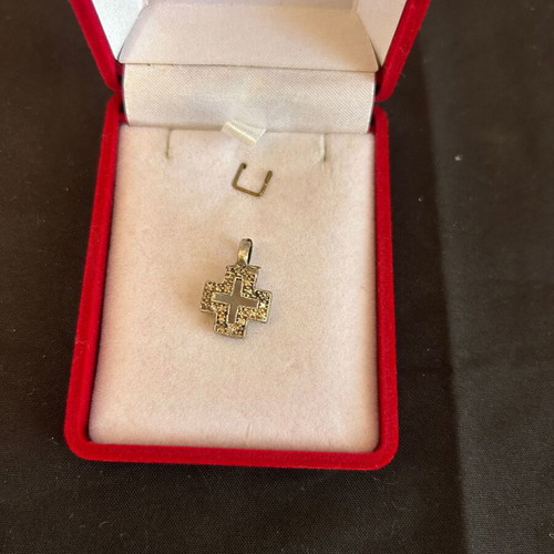 Silver embossed cross used