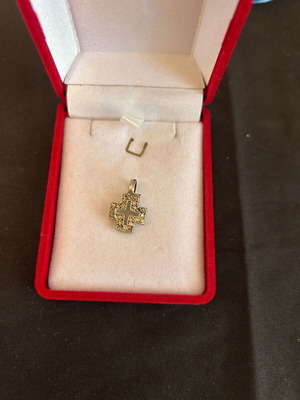 Silver embossed cross used