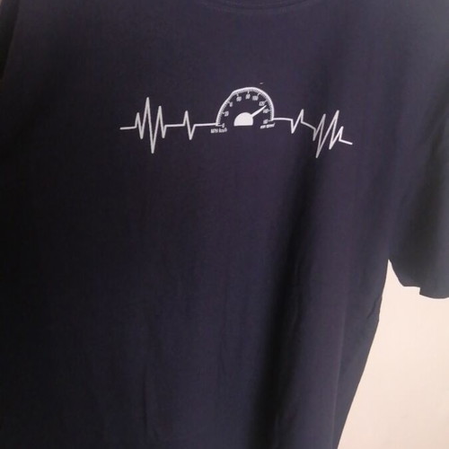 Men's T-shirt navy blue 2XL cotton new with decibel graphic